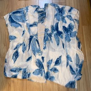 Woven Heart Blue and White Poncho TBD G